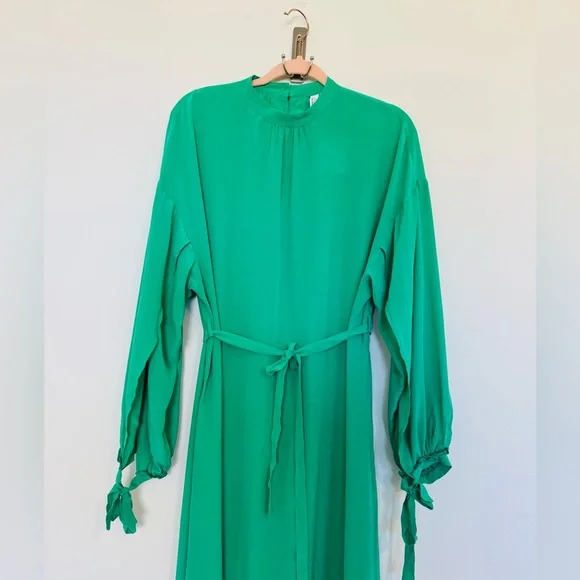 & Other Stories Fluid-Fit Wide Sleeve Organic Silk Maxi Dress - Picture 8 of 13